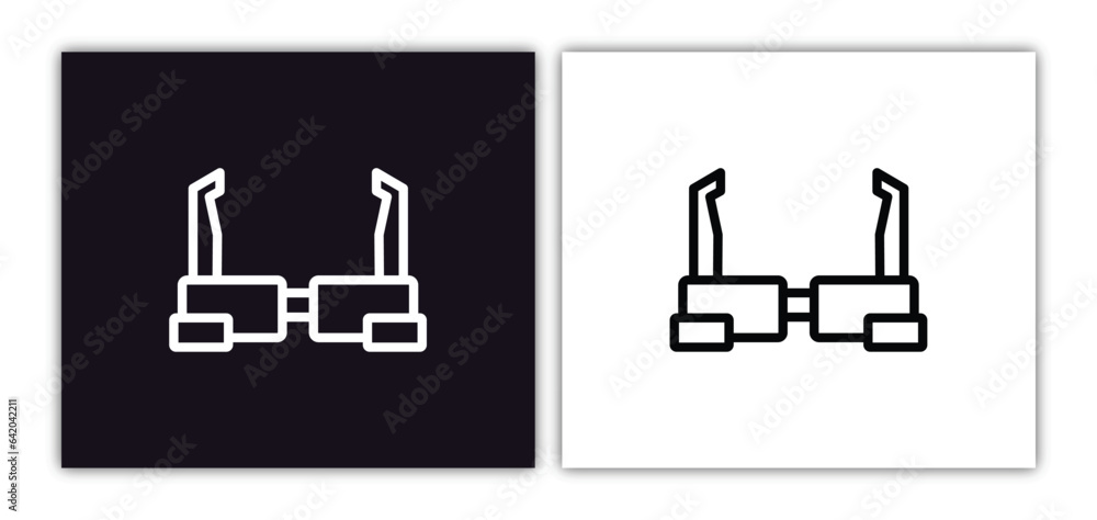 Poster ar monocle icon isolated in white and black colors. ar monocle outline vector icon from artificial i