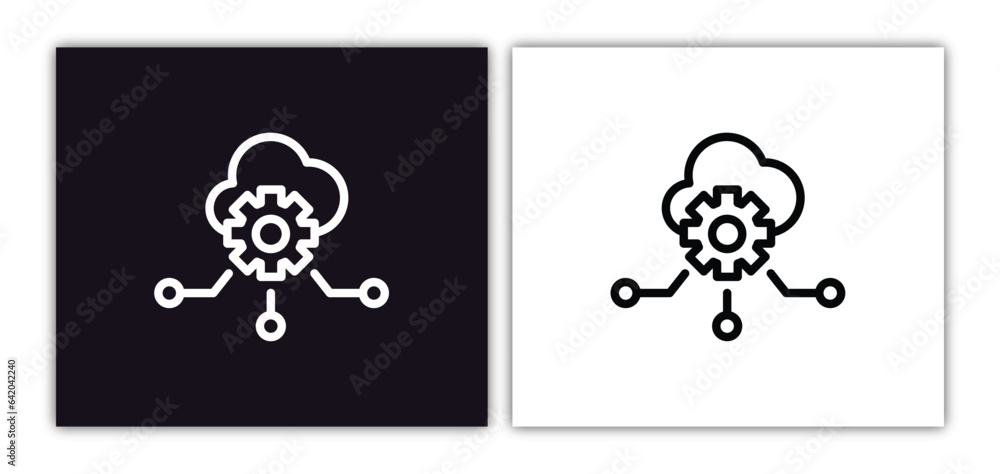 Aufkleber cloud intelligence icon isolated in white and black colors. cloud intelligence outline vector icon f