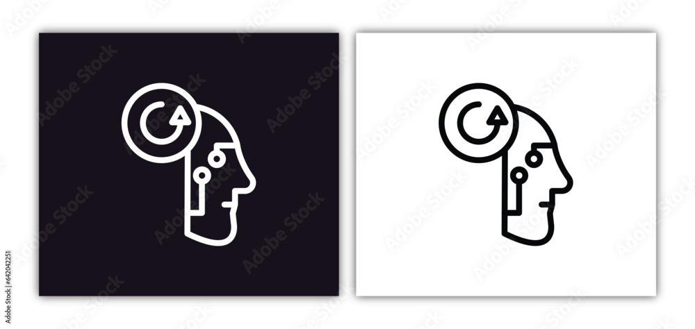 Poster deformity icon isolated in white and black colors. deformity outline vector icon from artificial int