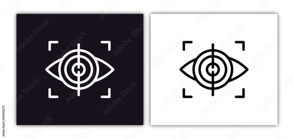 Poster eye tracking icon isolated in white and black colors. eye tracking outline vector icon from artifici
