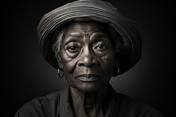 Fototapeta premium serious elderly black woman posing for the camera