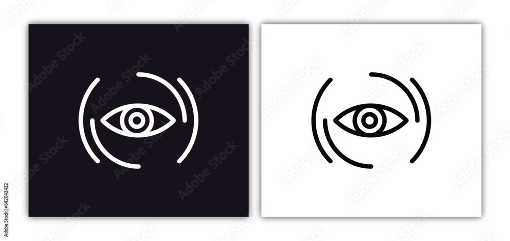 Poster smart lens icon isolated in white and black colors. smart lens outline vector icon from artificial i