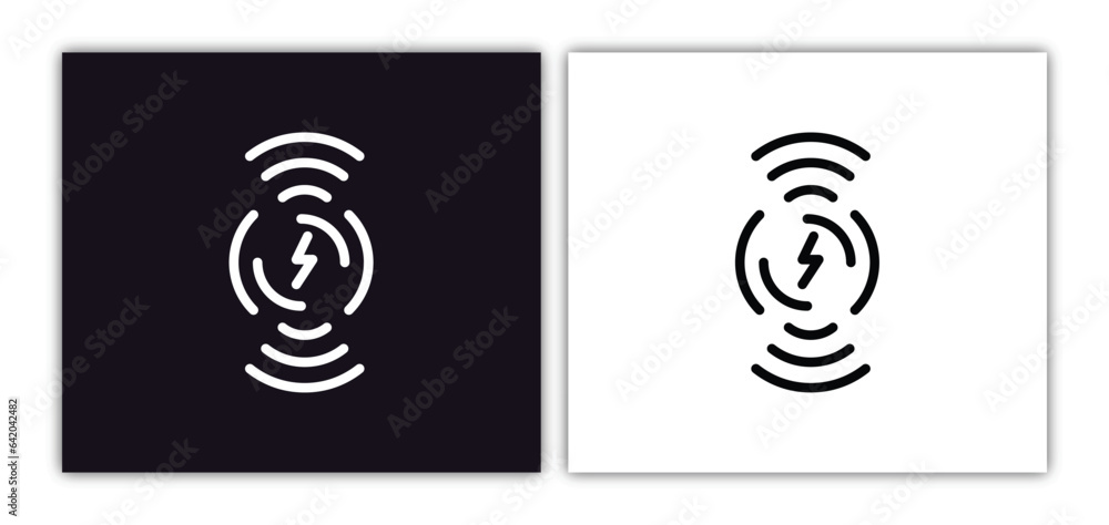 Aufkleber wireless charging icon isolated in white and black colors. wireless charging outline vector icon fro