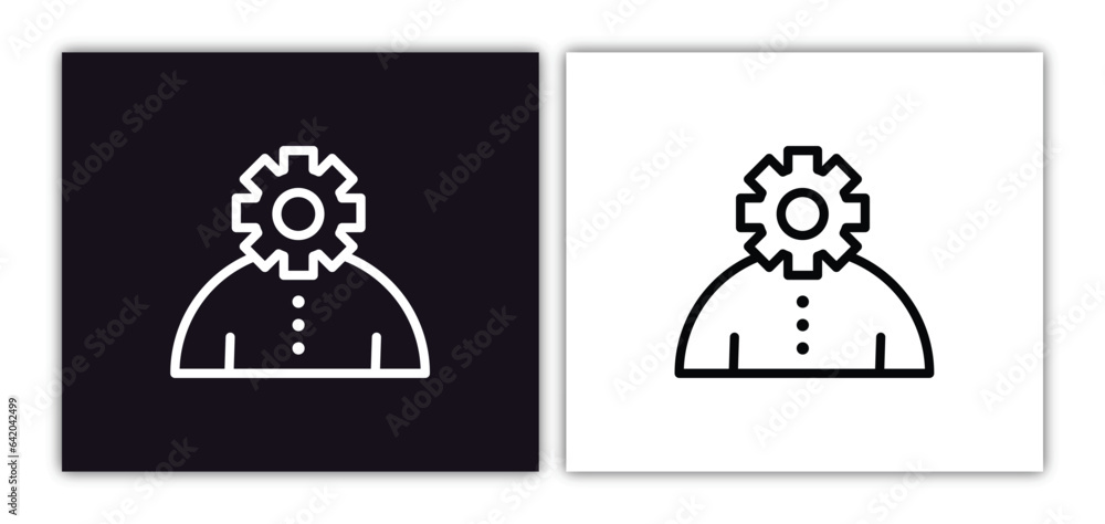 Aufkleber business icon isolated in white and black colors. business outline vector icon from artificial intel