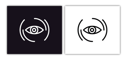 smart lens icon isolated in white and black colors. smart lens outline vector icon from artificial intellegence collection for web, mobile apps and ui.