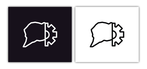 unsupervised learning icon isolated in white and black colors. unsupervised learning outline vector icon from artificial intellegence collection for web, mobile apps and ui.