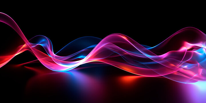 Fondo abstracto lineas- Rosa, azul - Fondo luces neon 