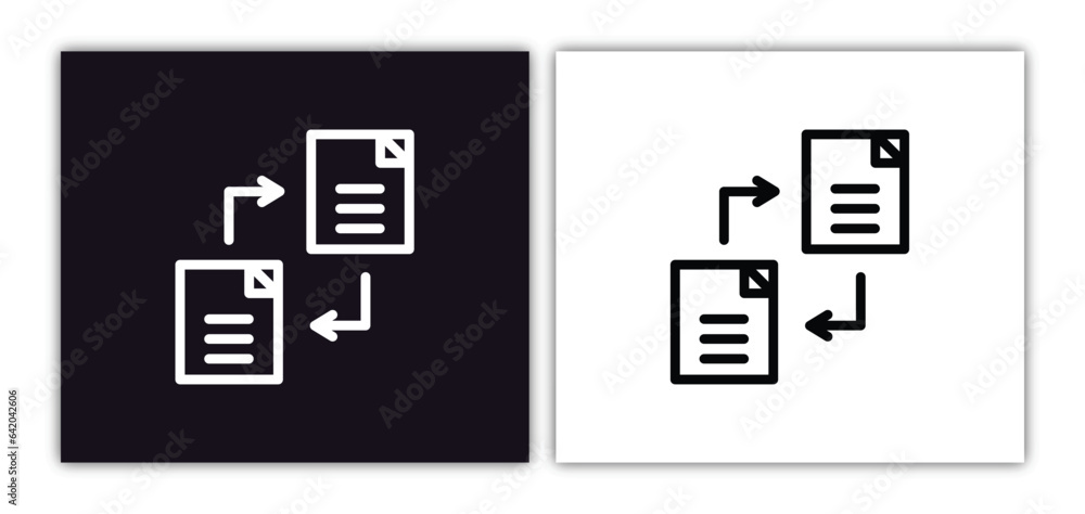 Poster file transfer icon isolated in white and black colors. file transfer outline vector icon from artifi