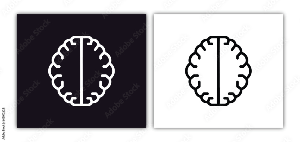 Poster brain icon isolated in white and black colors. brain outline vector icon from artificial intelligenc