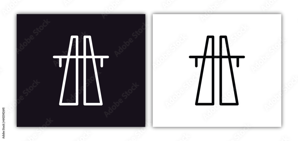 Aufkleber motorway icon isolated in white and black colors. motorway outline vector icon from artificial intel