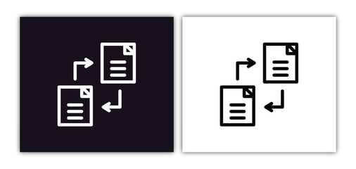 file transfer icon isolated in white and black colors. file transfer outline vector icon from artificial intelligence collection for web, mobile apps and ui.