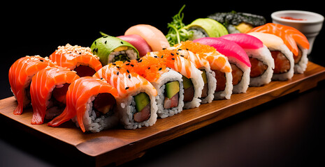 Sushi comida asiatica - Sashimi, maki, nigiri - Comida Japonesa restaurante Sushi
