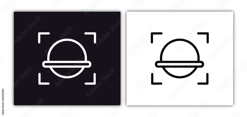 Poster facial recognition icon isolated in white and black colors. facial recognition outline vector icon f