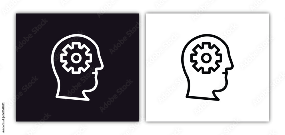 Aufkleber teaching icon isolated in white and black colors. teaching outline vector icon from artificial intel