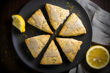 Lemon Poppy Seed Scones, tangy breakfast pastries