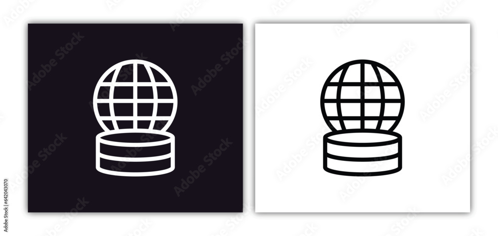 Poster icon isolated in white and black colors. outline vector icon from big data collection for web, mobil
