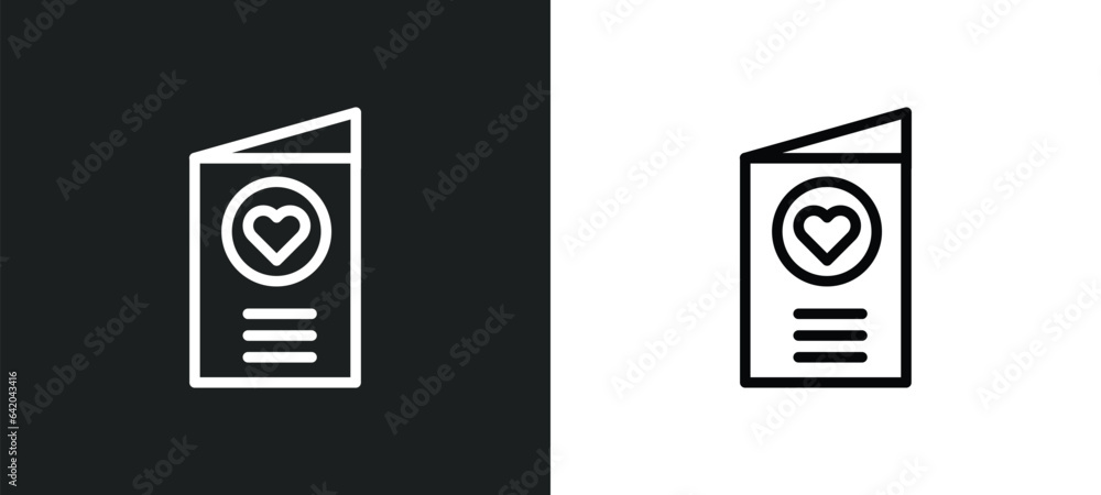 Poster greeting card icon isolated in white and black colors. greeting card outline vector icon from birthd