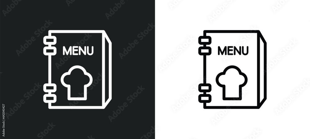 Poster menu card icon isolated in white and black colors. menu card outline vector icon from bistro and res