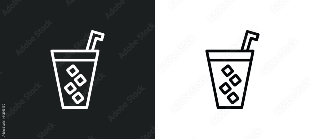 Aufkleber lemonade with straw icon isolated in white and black colors. lemonade with straw outline vector icon