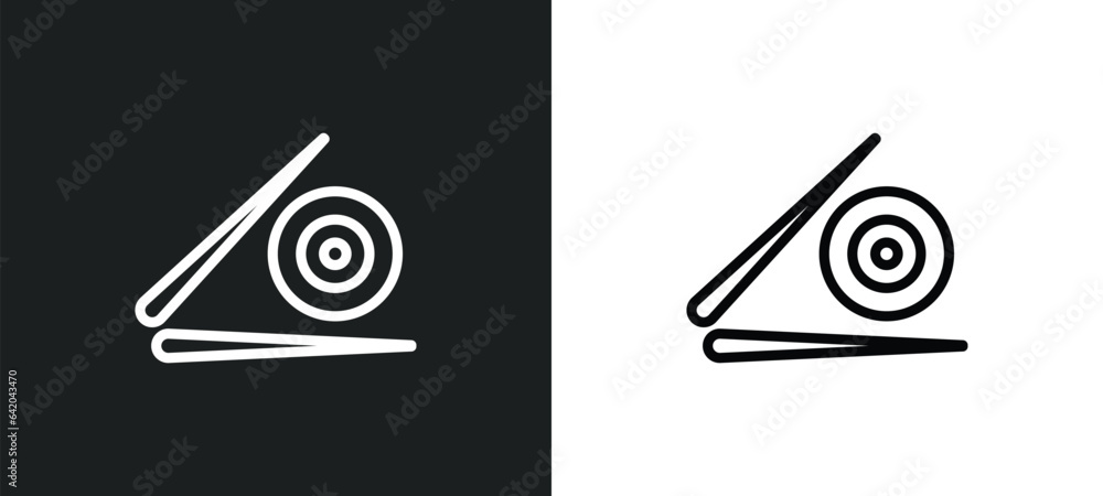 Poster chopsticks icon isolated in white and black colors. chopsticks outline vector icon from bistro and r