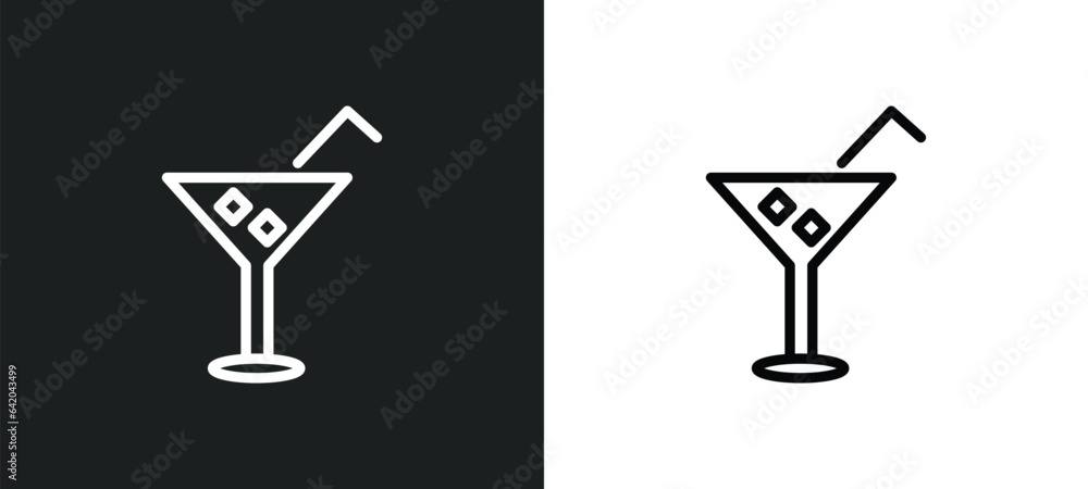 Poster cocktail glass with ice cube icon isolated in white and black colors. cocktail glass with ice cube o
