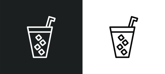 lemonade with straw icon isolated in white and black colors. lemonade with straw outline vector icon from bistro and restaurant collection for web, mobile apps and ui. - obrazy, fototapety, plakaty