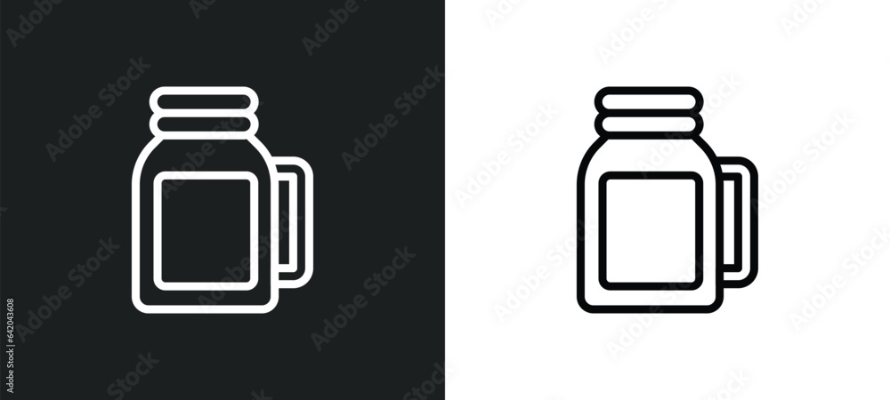 Poster drink jar icon isolated in white and black colors. drink jar outline vector icon from bistro and res