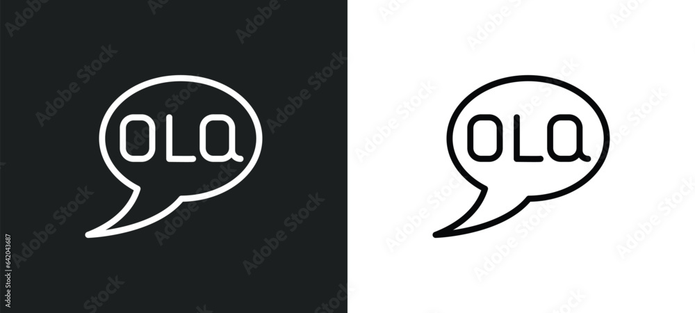 Poster ol? icon isolated in white and black colors. ol? outline vector icon from brazilia collection for we