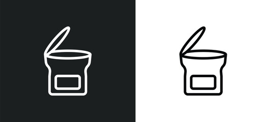 open tin with spoon icon isolated in white and black colors. open tin with spoon outline vector icon from bistro and restaurant collection for web, mobile apps and ui.