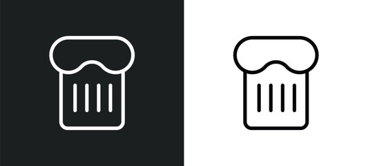 toasted bread icon isolated in white and black colors. toasted bread outline vector icon from bistro and restaurant collection for web, mobile apps and ui.