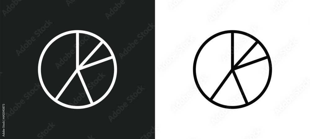 Aufkleber pie graphic icon isolated in white and black colors. pie graphic outline vector icon from business c