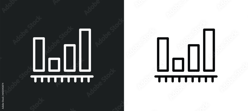 Aufkleber bar diagram icon isolated in white and black colors. bar diagram outline vector icon from business c