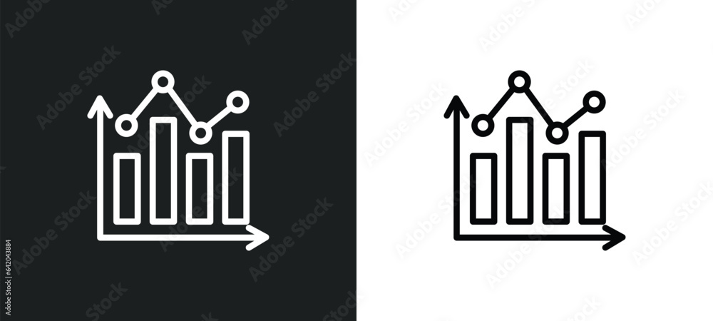 Aufkleber graphs icon isolated in white and black colors. graphs outline vector icon from business collection 