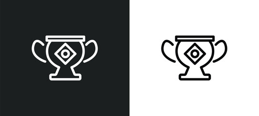trophy icon isolated in white and black colors. trophy outline vector icon from brazilia collection for web, mobile apps and ui.