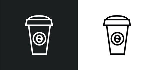 coffee cup icon isolated in white and black colors. coffee cup outline vector icon from brazilia collection for web, mobile apps and ui.