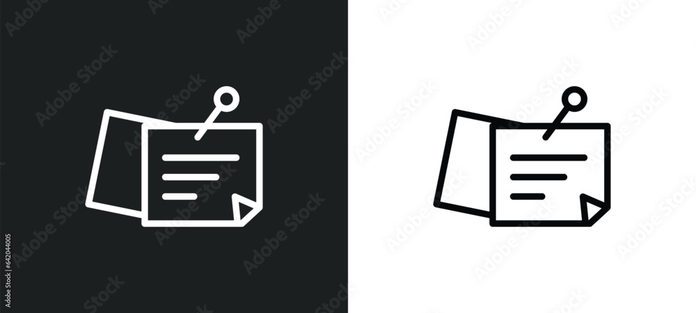 Poster post it icon isolated in white and black colors. post it outline vector icon from business collectio
