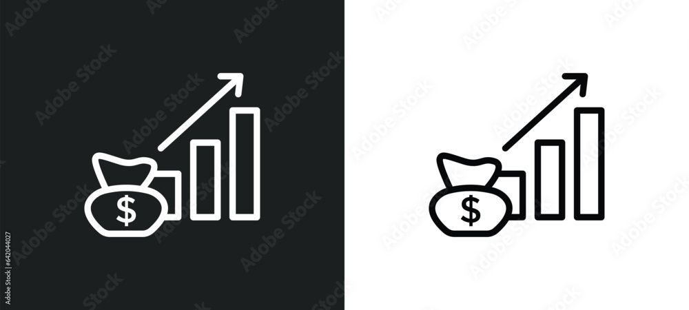 Poster deficit icon isolated in white and black colors. deficit outline vector icon from business collectio