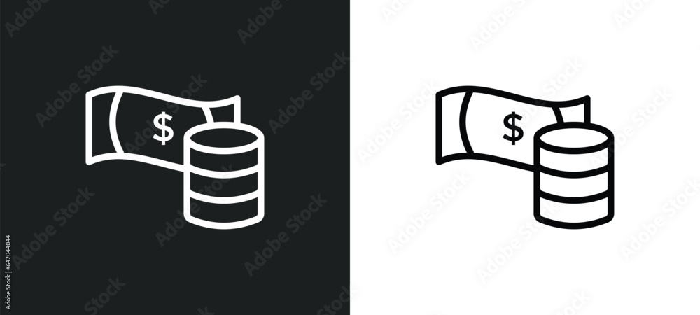 Poster stack icon isolated in white and black colors. stack outline vector icon from business collection fo