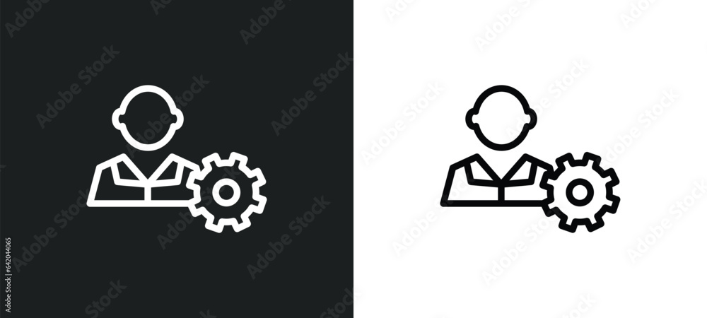 Aufkleber expert icon isolated in white and black colors. expert outline vector icon from business collection 
