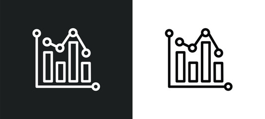 bars chart icon isolated in white and black colors. bars chart outline vector icon from business collection for web, mobile apps and ui.