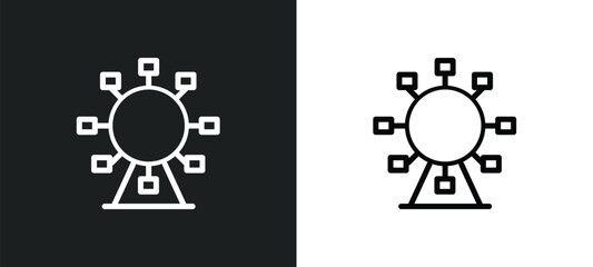 big wheel icon isolated in white and black colors. big wheel outline vector icon from business collection for web, mobile apps and ui.