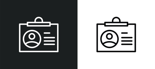 journalist id card icon isolated in white and black colors. journalist id card outline vector icon from business collection for web, mobile apps and ui.