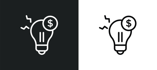 ideas to earn money icon isolated in white and black colors. ideas to earn money outline vector icon from business collection for web, mobile apps and ui.