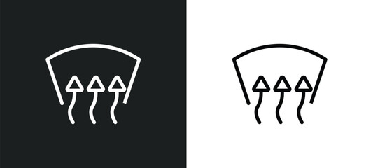 car demister icon isolated in white and black colors. car demister outline vector icon from car parts collection for web, mobile apps and ui.