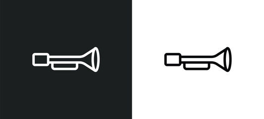 car horn icon isolated in white and black colors. car horn outline vector icon from car parts collection for web, mobile apps and ui.