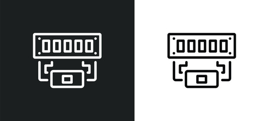 car manifold icon isolated in white and black colors. car manifold outline vector icon from car parts collection for web, mobile apps and ui.