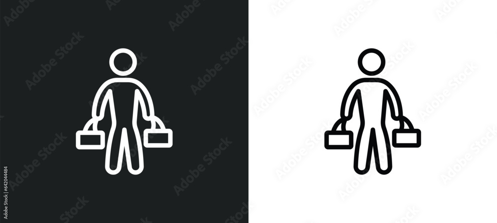 Poster shopper icon isolated in white and black colors. shopper outline vector icon from commerce collectio
