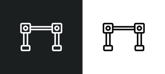 car torsion bar icon isolated in white and black colors. car torsion bar outline vector icon from car parts collection for web, mobile apps and ui.
