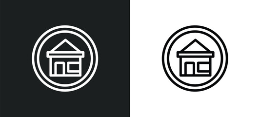 house badge icon isolated in white and black colors. house badge outline vector icon from commerce collection for web, mobile apps and ui.
