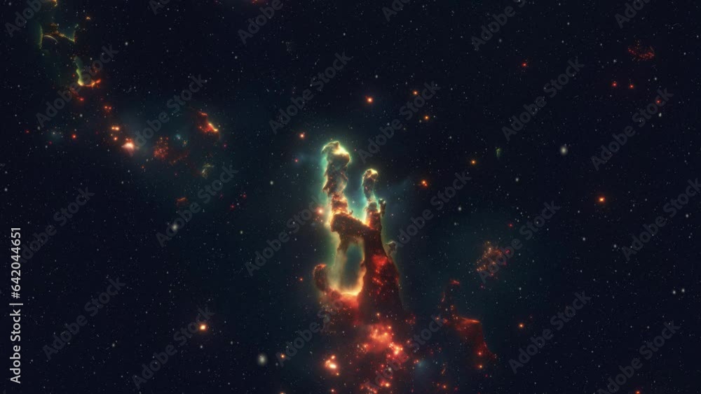 Wall mural pillars of creation in deep space.